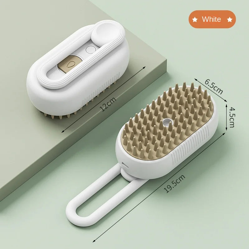 Brosse Vapeur 3-en-1 pour Animaux – Démêlage Facile, Massage Relaxant & Poil Doux et Brillant