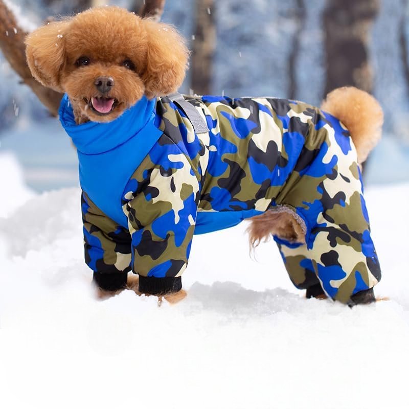 Doudoune Pour Chien - WarmJacketDog™ - Camouflage Bleu - HIVER CHIEN