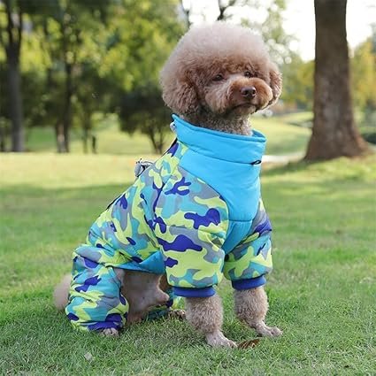 Doudoune Pour Chien - WarmJacketDog™ - Camouflage Cyan - HIVER CHIEN