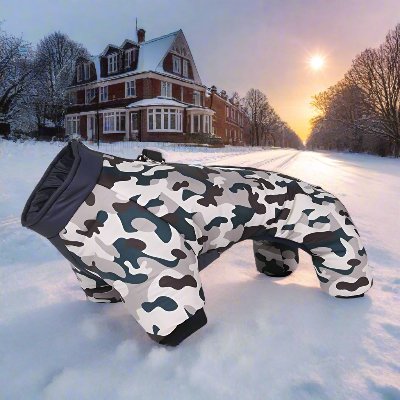 Doudoune Pour Chien - WarmJacketDog™ - Camouflage Gris - HIVER CHIEN