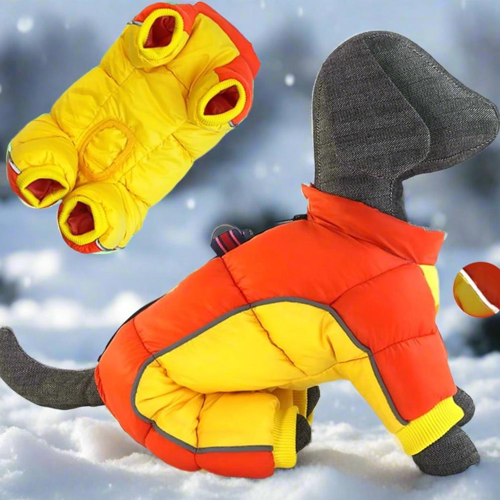 Doudoune pour Chien - WinterDogWarmJacket™ - Jaune Orange - HIVER CHIEN