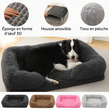 Lit carré en peluche pour chiens et chats