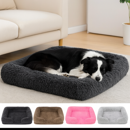 Lit carré en peluche pour chiens et chats