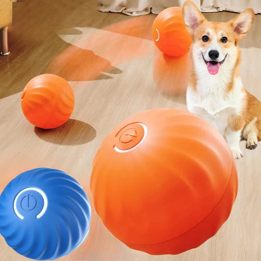 Balle de jouet interactive pour chien, rechargeable en USB, rotative et résistante à la mastication, idéale pour chiot et petit chien.