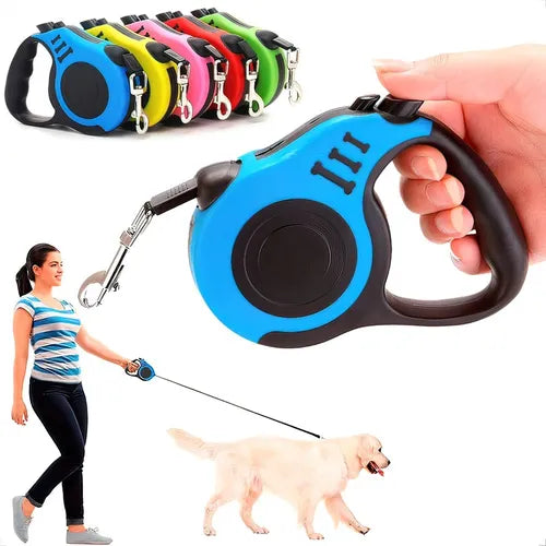 5M Automatic Dog Leash Retractable LED Luminous Leading Fashion Light Straps For Dog Puppy Pet Flexi Walking Running Lead
