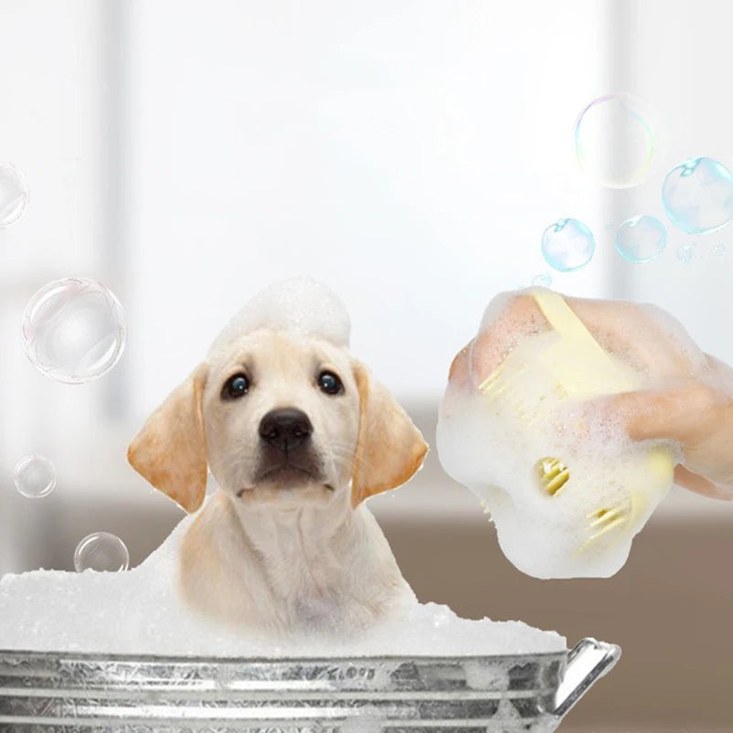 Brosse de bain en silicone pour chien