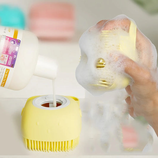 Brosse de bain en silicone pour chien