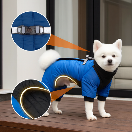 Doudoune Pour Chien - WarmJacketDog™ - Bleu - HIVER CHIEN