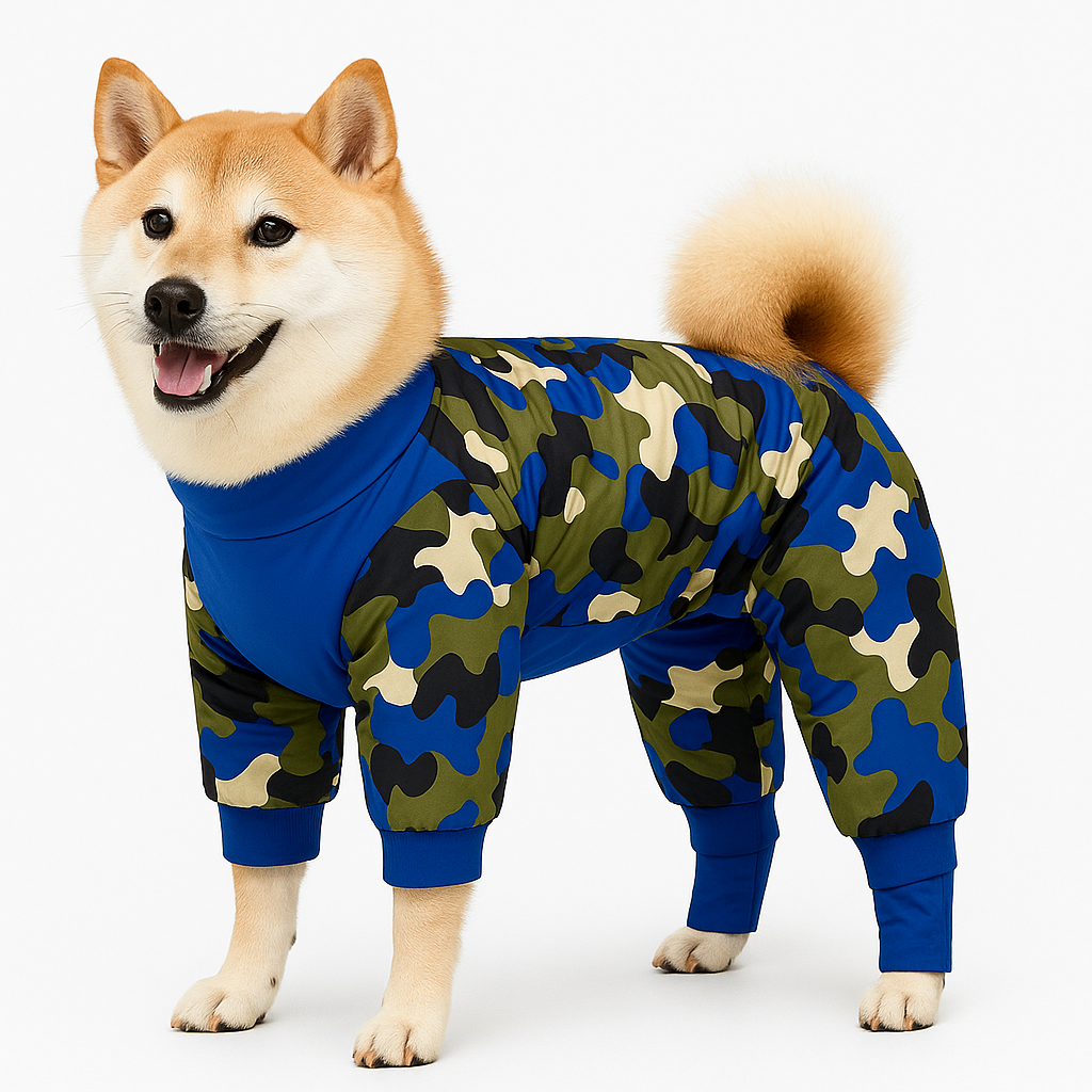 Doudoune Pour Chien - WarmJacketDog™ - Camouflage Bleu - HIVER CHIEN