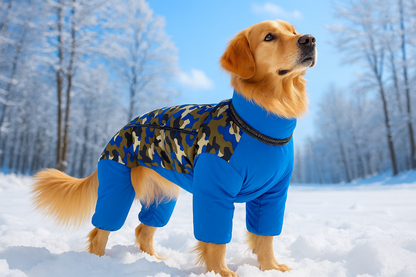 Doudoune Pour Chien - WarmJacketDog™ - Camouflage Bleu - HIVER CHIEN