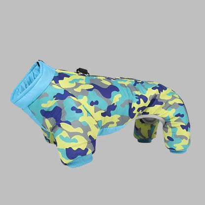 Doudoune Pour Chien - WarmJacketDog™ - Camouflage Cyan - HIVER CHIEN