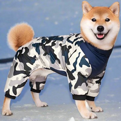Doudoune Pour Chien - WarmJacketDog™ - Camouflage Gris - HIVER CHIEN