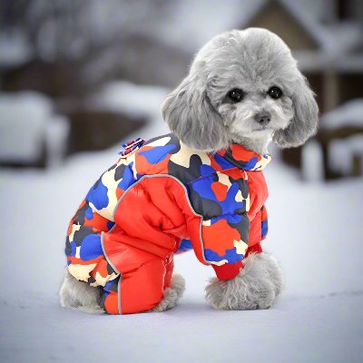 Doudoune Pour Chien - WarmJacketDog™ - Camouflage Rouge - HIVER CHIEN