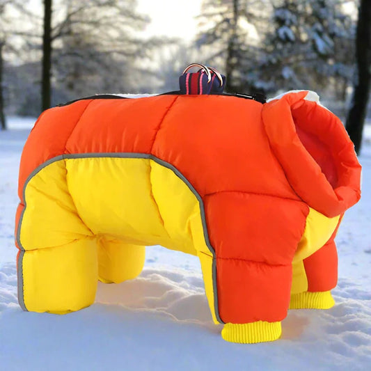 Doudoune pour Chien - WinterDogWarmJacket™ - Jaune Orange - HIVER CHIEN