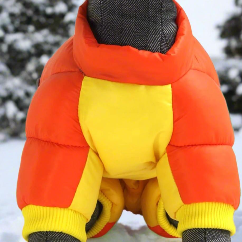Doudoune pour Chien - WinterDogWarmJacket™ - Jaune Orange - HIVER CHIEN