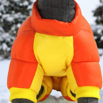 Doudoune pour Chien - WinterDogWarmJacket™ - Jaune Orange - HIVER CHIEN